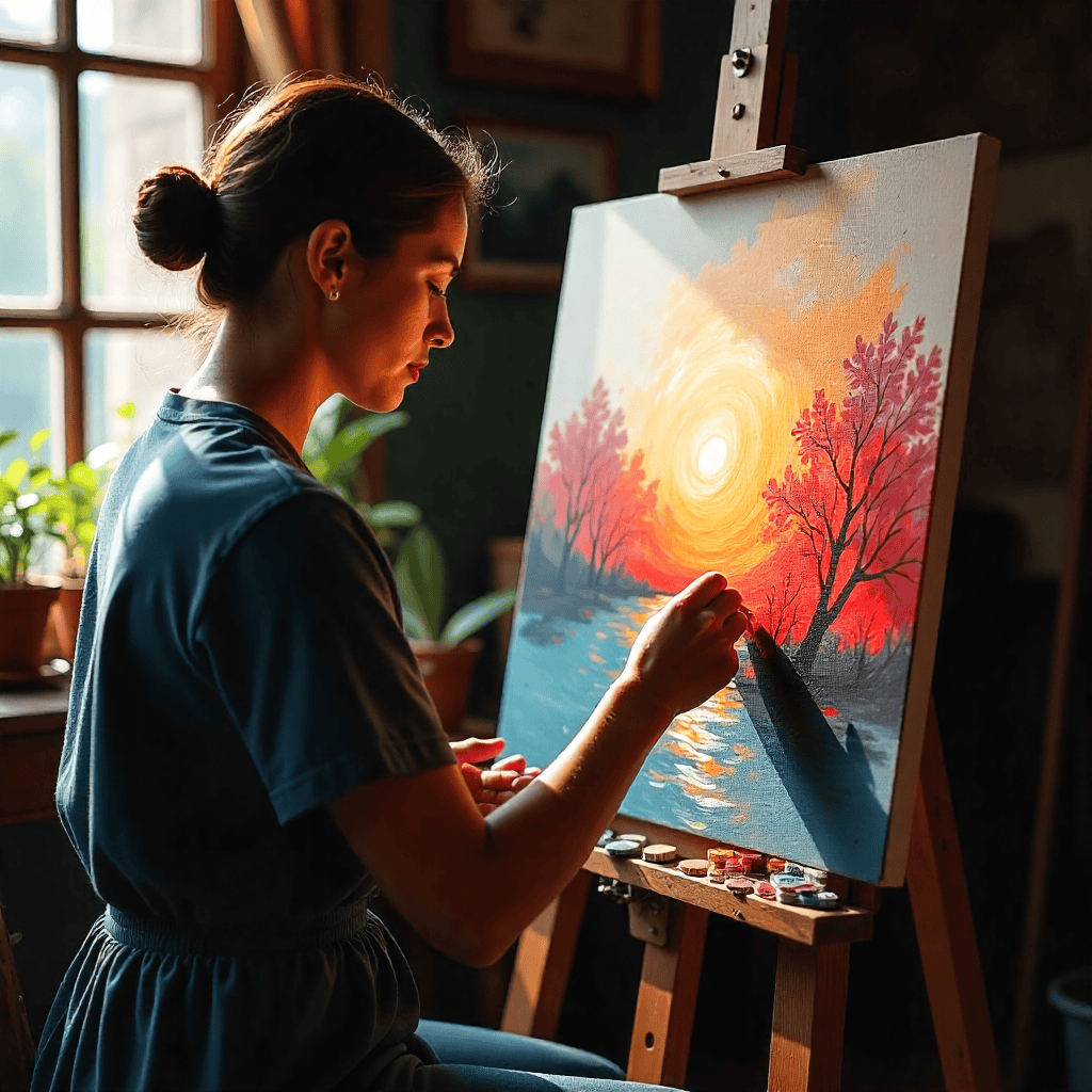 Handgrart student painting